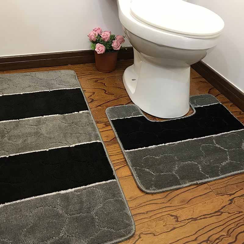 Pieces Machine Washable Bathroom Indoor Mats set